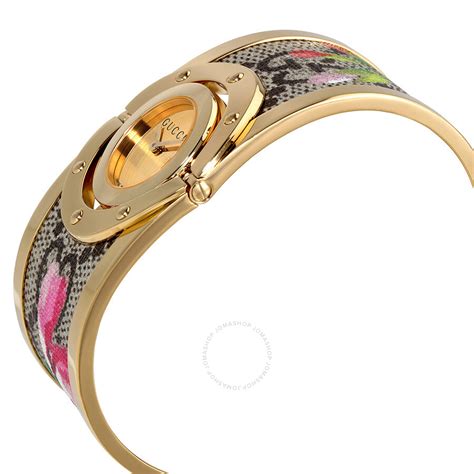 gucci twirl bloom gold-tone and floral ladies|Gucci Twirl Bloom Gold Twirling Dial Gold.